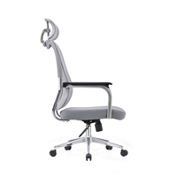 Chaise de bureau ergonomique à dossier haut en maille avec appui-tête, support lombaire et accoudoirs pivotants pour bureau à domicile et cadres