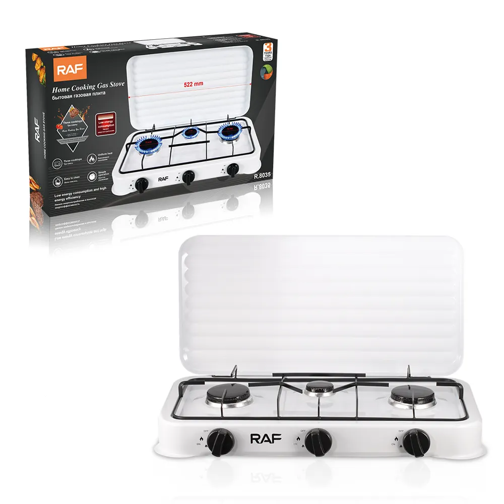 Mới Bếp Gas 3 Burner Gas Đung Xách Tay Nhà Nấu Ăn Sử Dụng Dễ Dàng Làm Sạch Bếp Gas Hàng Đầu Ngoài Trời