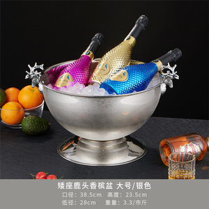 Sáng Tạo Hiện Đại Sang Trọng Vàng Bạc Đen Sâm Banh Bia Hươu Đầu Xử Lý 304 Kim Loại Thép Không Gỉ Xô Đá - Product Image 4