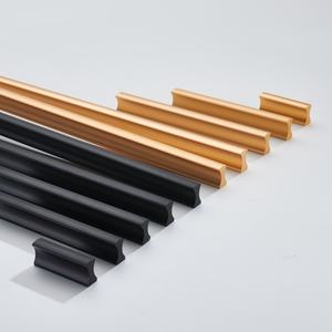 Nordic Minimalist Modern Aluminum Alloy Pull Handle 96mm for Kitchen Bedroom <b>Cabinets</b> Durable Easy Installation Solid <b>Black</b> Gold - Product Image 2