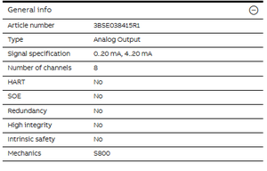Module de sortie analogique S800 I/O AO820 3BSE008546R1 4 800xA Entrée et sortie (IO) Automatisation industrielle - Product Image 4