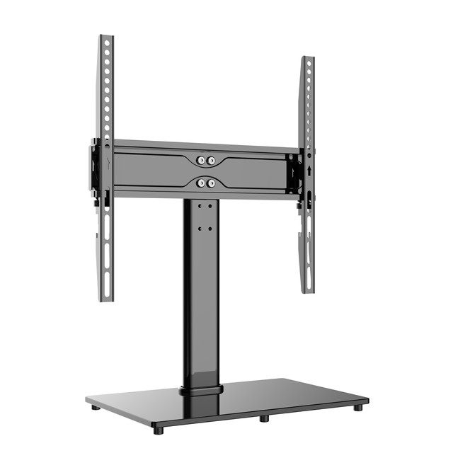 NBJOHSON Universal TV Stand for 27"-55" LCD LED TVs Height Adjustable TV Base Stand with Tempered Glass Base