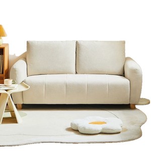 2026 New Cream Style Nordic Fabric Sofa Simple Straight Two Seater Couch for Small Apartment Living Room - Product Image 4