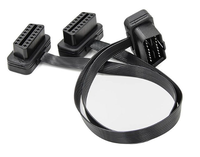 30cm Standard Full 16pins OBD Cable OBD2 1 Male to Double Female Y Splitter Adapter Flat Cable