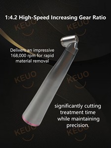 KEUO KU354 Tandheelkundige 1:4.2 <span class=keywords><strong>45</strong></span> Graden Contra Hoek Turbine Handstuk Drukknop Rode Ring Glasvezel Lage Snelheid Staal Laboratoriumapparatuur - Product Image 3