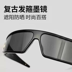 Nouvelles lunettes de soleil bandeau deux-en-un pour femmes, protection UV375, monture PC, verres AC, style noir brillant et blanc porcelaine - Product Image 3