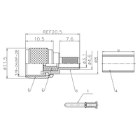 Fabricant d'alimentation Mini-UHF-J3 connecteur coaxial RF cuivre Mini connecteur mâle UHF connecter câble RG58