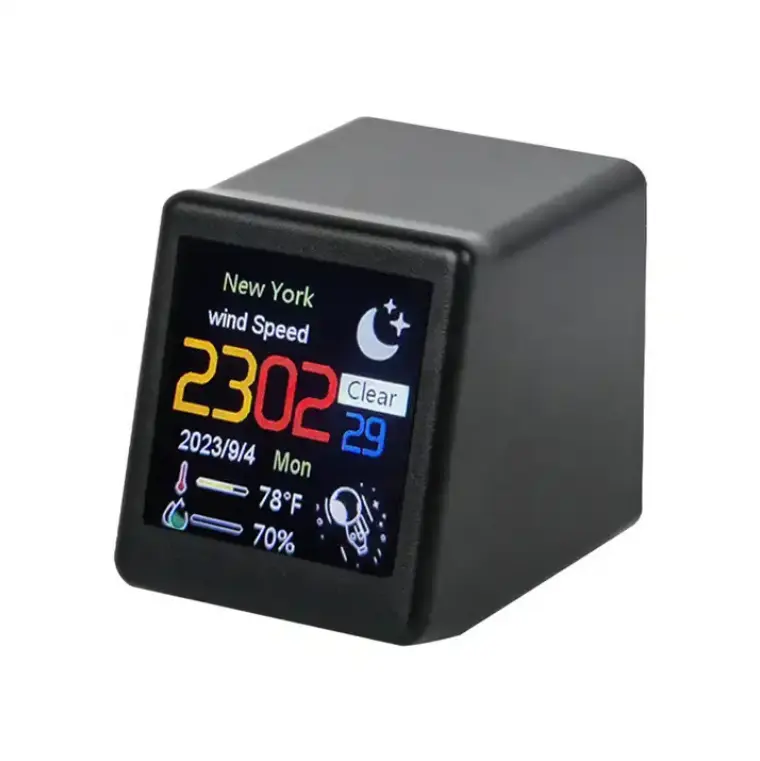 Elektronische Desktop Digital WiFi Tisch uhr Smart Weather Station Uhr mit Gif Animationen und elektronischer Album funktion