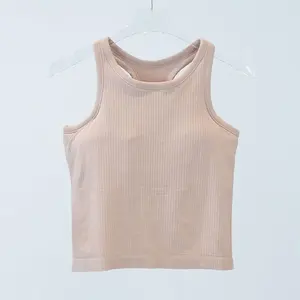 <span class=keywords><strong>Chaleco</strong></span> corto atlético de nailon de verano para <span class=keywords><strong>mujer</strong></span>, costillas de punto elásticas, almohadilla cómoda para el pecho, <span class=keywords><strong>plumas</strong></span> de gasa, borla - Product Image 5