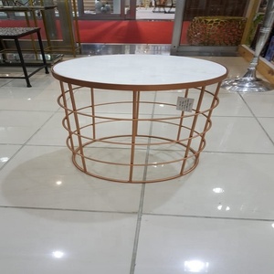Custom Design Stainless Steel Brass Finish <b>Table</b> With <b>Stone</b> <b>Top</b> Manufacturer Indian Factory - Product Image 4