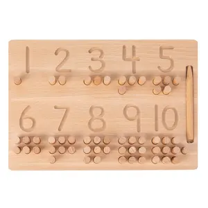 Montessori wooden number tracing and peg board 1-10 Preschool Activity for Toddlers
