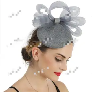 卸売帽子エレガントな女性ファッション魅惑的なシナマイ帽子ヘアアクセサリーメッシュ魅惑的なシナマイ帽子