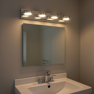 Modern 18W 4-<b>Light</b> LED Vanity <b>Light</b> 28in <b>Chrome</b> <b>Wall</b> Mount Bathroom Mirror Lamp Warm White Dimmable - Product Image 2