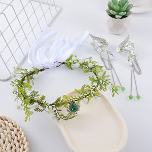 إكسسوارات شعر العروس الأكثر مبيعًا: تاج زهور مخصص للزفاف، زينة معصم العروس، إكليل زهور للزينة - Product Image 5