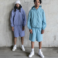 Fabricant de vêtements, streetwear personnalisé, ensemble de survêtement imperméable en polyester, coupe-vent en nylon, ensemble pour hommes
