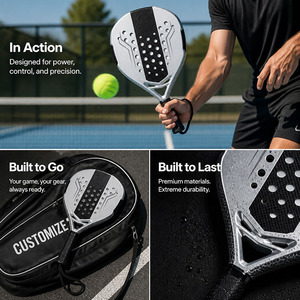 Raqueta de <span class=keywords><strong>Pádel</strong></span> Estilo Lamborghini en Fibra de Carbono Plateada 12K 38mm EVA Redonda Termoformada Personalizada - Product Image 6