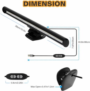 Smart Auto-Dimming Modern Office E-Reading <b>USB</b> Powered Clip-on <b>LED</b> Computer Lamp Aluminum+ABS Construction Adjustable Color - Product Image 5