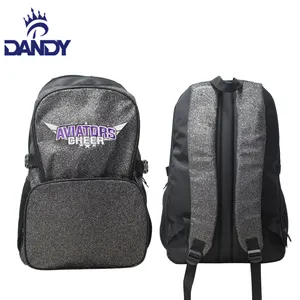 Dandy custom made cheap dance team shiny stylish glitter cheer backpack bag