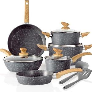 Serie forjada Utensilios de cocina Sartén antiadherente clásica Juego de sartén de granito de alta calidad Sartén de metal para cocinar comidas saludables - Product Image 4