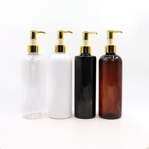 Bouteilles en plastique transparentes vides de 2 oz, 4 oz, 8 oz pour crème cosmétique, flacons pompe pour shampoing avec bouchons dorés - Product Image 4