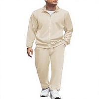 Setelan Olahraga Pria Premium Streetwear, Jaket Atletis Modis, Celana Jogger Santai, Pakaian Olahraga Kasual