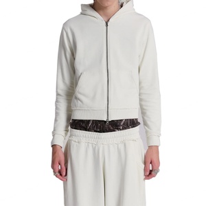 Custom Slim Fit Full Zip Hoodie Puff Print Logo High Quality Cotton Fleece Hoodies for Men Casual Streetwear Sweatshirt - Product Image 1