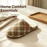 Chaussons d'intérieur douillets pour hommes avec semelle plateforme épaisse et rembourrée, bout fermé, semelle extérieure en TPR, pour un usage décontracté printemps-hiver