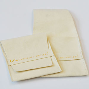 Pochette à bijoux en velours suédé microfibre recyclable avec cordon de serrage, emballage cadeau écologique pour boucles d'oreilles, logo personnalisé - Product Image 5