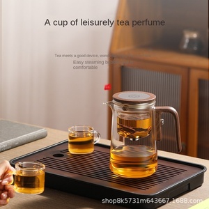 Tetera de Vidrio Resistente al Calor con Tapa de Madera e Infusor, Tetera de Vidrio para Café, Tetera Doméstica - Product Image 3