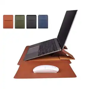 MU笔记本电脑包时尚笔记本公文包Pu皮革防震防水笔记本袖套包带苹果笔记本空气支架