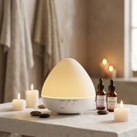 Diffuseur d'huiles essentielles à ultrasons, humidificateur d'air à brume fraîche, diffuseur d'arômes avec lumières LED bleues et blanches chaudes pour chambre à coucher