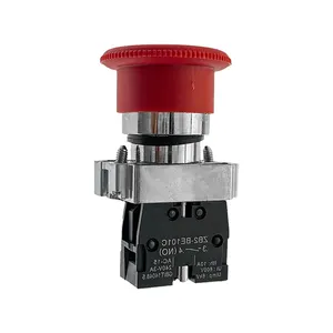 XB2-BS541 Push Button Switch 22mm NO 10A Mushroom Emergency Stop Push Switch Control Electric Circuits Button Switch