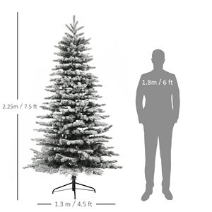 DB Venta caliente 7,5 pies Pino de montaña preiluminado Árbol de Navidad artificial 180 cm Árbol de Navidad flocado con nieve con 500 LED" - Product Image 2