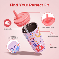 Gobelet isotherme pour enfants 12/16/22 oz en acier inoxydable, isolé sous vide, motif de dessin animé mignon, anti-fuite, portable