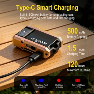 Mini <span class=keywords><strong>lampe</strong></span> torche de poche EDC rechargeable 180 °   <span class=keywords><strong>Lampe</strong></span> torche magnétique USB C rotative, porte-clés, lampes de poche <span class=keywords><strong>LED</strong></span> portables pour le camping - Product Image 6