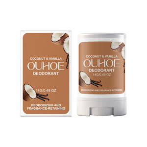 Déodorant en stick OUHOE en gros pour le corps, rafraîchissant, élimination des odeurs, confortable, noix <span class=keywords><strong>de</strong></span> coco et <span class=keywords><strong>vanille</strong></span>, 14g - Product Image 1
