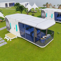 Nouvelle maison capsule spatiale moderne en acier modulaire intelligente, préfabriquée, mobile, cabine Apple, villa de montagne en plein air, complexe hôtelier, zone panoramique