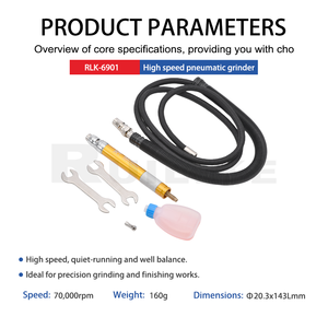 Mini meuleuse pneumatique compacte à turbine, moteur à vitesse variable, poignée à <span class=keywords><strong>angle</strong></span> droit pour le meulage de précision et la fabrication de bijoux - Product Image 4