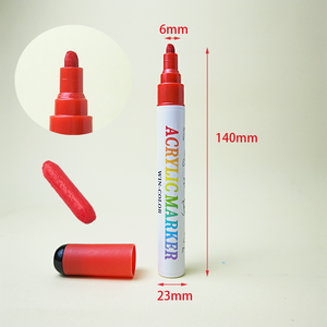 Ensemble de peinture fine, stylo permanent à base d'eau, marqueur acrylique artistique, 6 mm, en boîte, pour métal, caoutchouc, verre, imperméable, 12 couleurs - Product Image 3