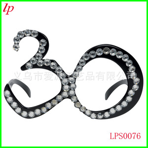 Lunettes d'anniversaire LPS0074 numéro 18 avec strass pour fête et célébration - Product Image 3