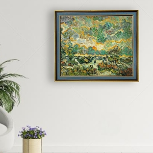 Tranh in kỹ thuật số tái hiện phong cảnh trường phái ấn tượng của Vincent Van Gogh, tranh vườn ký ức Etten, nghệ thuật thân thiện với môi trường để trang trí nhà cửa - Product Image 1