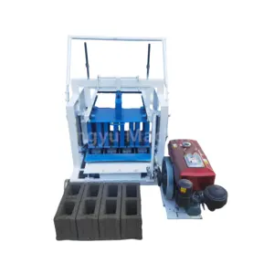 Diesel-powered mobile hollow brick machine exported to Africa Concrete cement environmentally friendly brick making machine