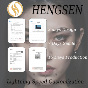 Hengsen ASTM F136 <span class=keywords><strong>Titanium</strong></span> 16G anting-anting kancing belakang datar berulir internal perhiasan tindik tulang rawan telinga hewan - Product Image 6