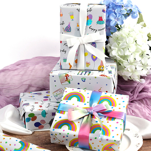 Fábrica al por mayor 80g cumpleaños personalizado lujo 43cm X 3M rollo de papel metálico papel de regalo para embalaje - Product Image 2