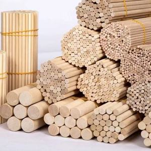 Bâtons ronds en bois massif, tiges en pin avec trous, outils et fournitures d'artisanat, tailles personnalisables - Product Image 1