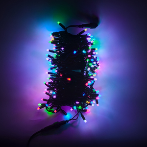 ไฟ LED RGB พิกเซล สายสีดำ ควบคุมผ่านแอพ สมาร์ท 10 เมตร 100 หลอด LED IP65 พลาสติก เชื่อมต่อได้ 100 เมตร ใช้ภายนอกได้ ตกแต่งสวน งานปาร์ตี้ - Product Image 2