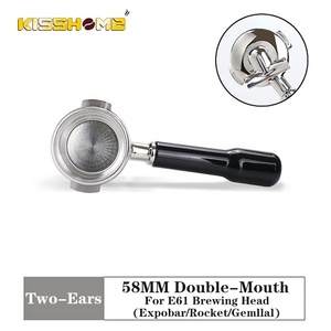 Kisshome Portafiltro de Café de Acero Inoxidable con Doble Boquilla y Logotipo Personalizado de 58 mm para Máquinas de Espresso E61 <span class=keywords><strong>Gaggia</strong></span>/Barsetto/Rocket - Product Image 5