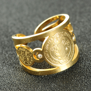 แหวนสแตนเลสสตีลหนาสำหรับผู้ชายแหวนแบบเปิดสำหรับงานแต่งงานและงานเลี้ยง - Product Image 3