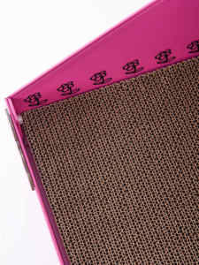 Usine directe personnalisé durable ondulé rose papier chat grattoir conseil carré capuchon forme chat jouant chat arbres à chat grattoir - Product Image 4