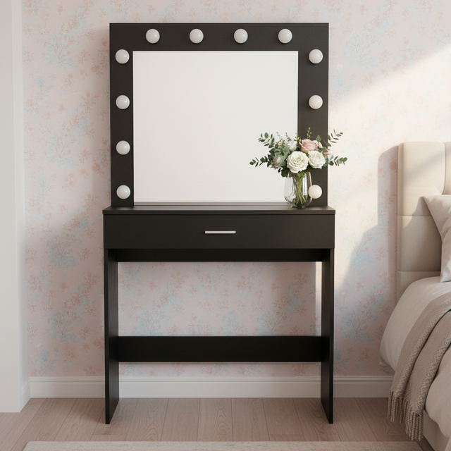 Best-sellers Custom Simple Modern Minimalist Makeup Dressing Table LED Lighted Mirror Eco-Friendly for Bedroom Small Apartments